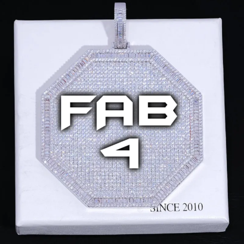 CUSTOM LETTER NECKLACE 3D BIG OCTAGON sold by The GUU Shop