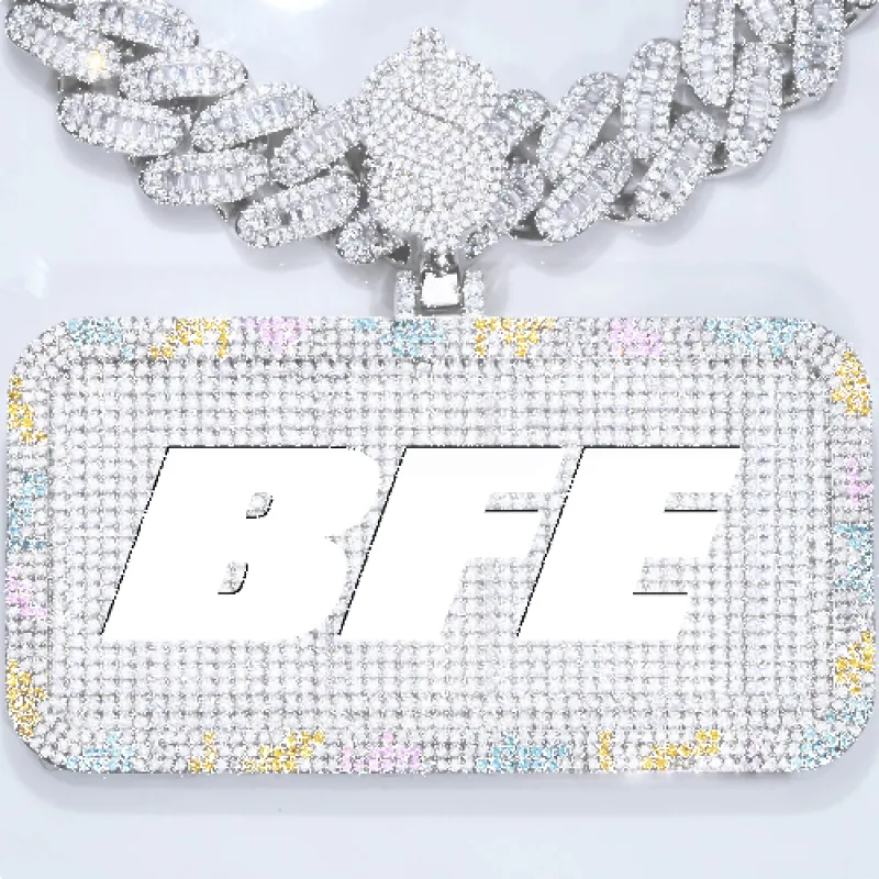 CUSTOM LETTER NECKLACE 3D COLORFUL SQUARE sold by The GUU Shop