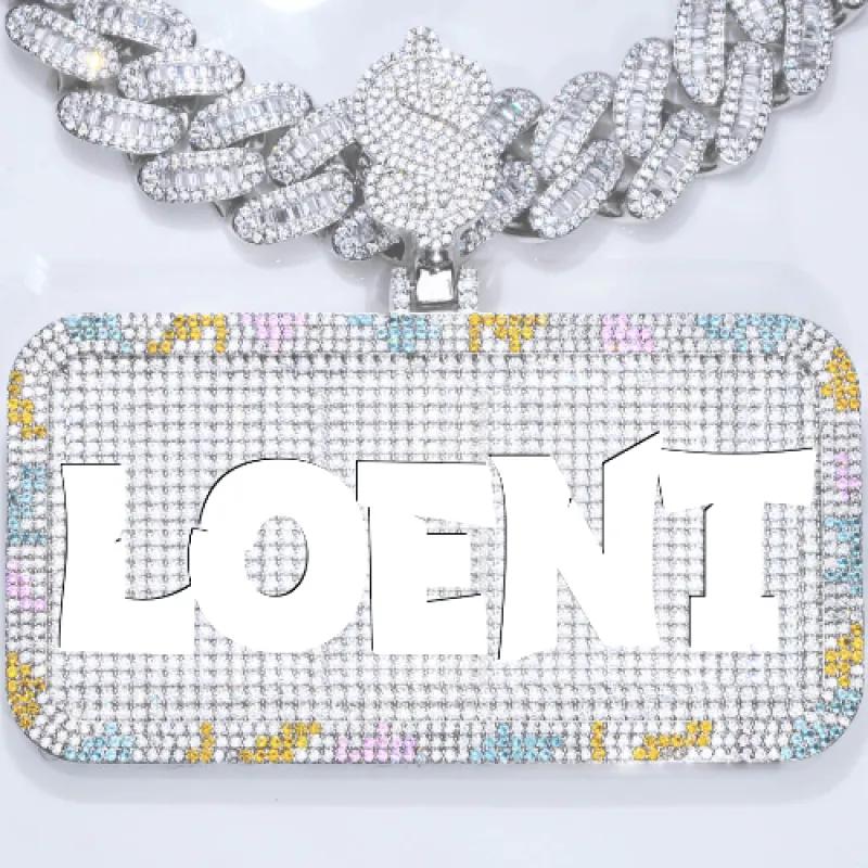 CUSTOM LETTER NECKLACE 3D COLORFUL SQUARE sold by The GUU Shop
