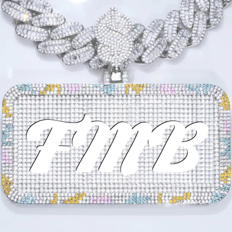 CUSTOM LETTER NECKLACE 3D COLORFUL SQUARE sold by The GUU Shop