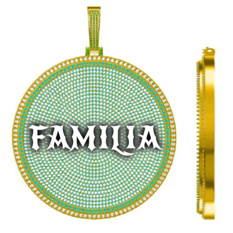 CUSTOM LETTER NECKLACE 3D BIG DISC sold by The GUU Shop