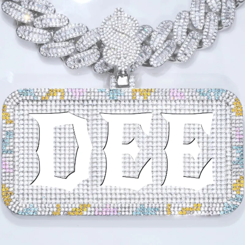 CUSTOM LETTER NECKLACE 3D COLORFUL SQUARE sold by The GUU Shop