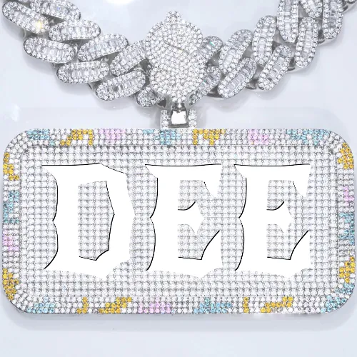 CUSTOM LETTER NECKLACE 3D COLORFUL SQUARE sold by The GUU Shop