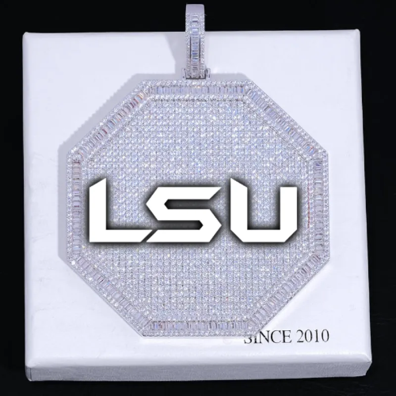 CUSTOM LETTER NECKLACE 3D BIG OCTAGON sold by The GUU Shop