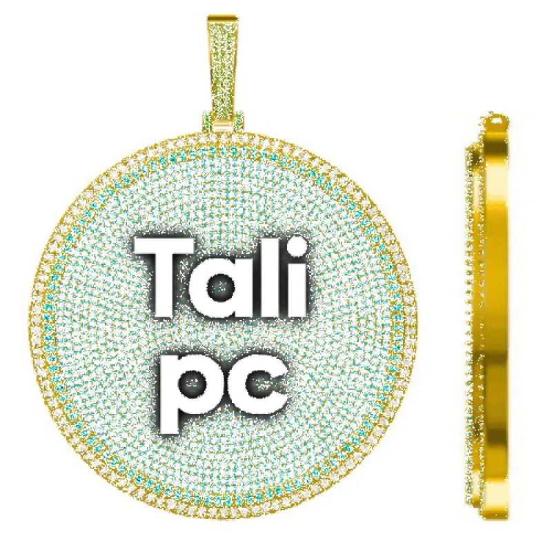 CUSTOM LETTER NECKLACE 3D BIG DISC sold by The GUU Shop