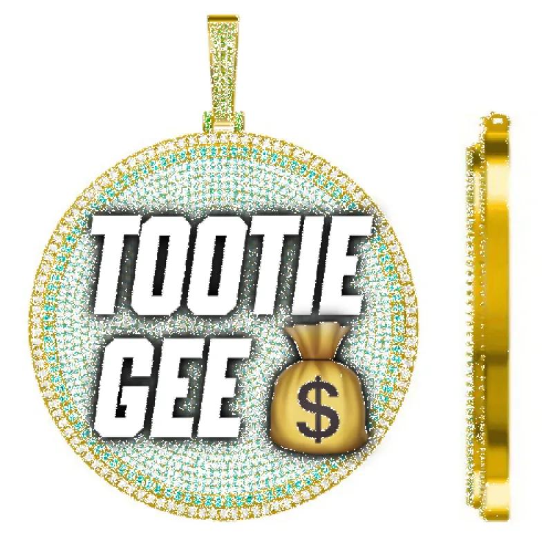 CUSTOM LETTER NECKLACE 3D BIG DISC sold by The GUU Shop