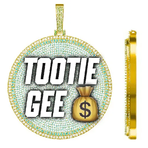 CUSTOM LETTER NECKLACE 3D BIG DISC sold by The GUU Shop