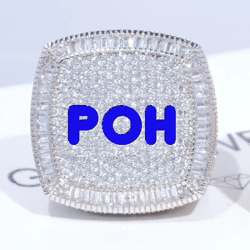 CUSTOM LETTER 3D ICED RING sold by The GUU Shop