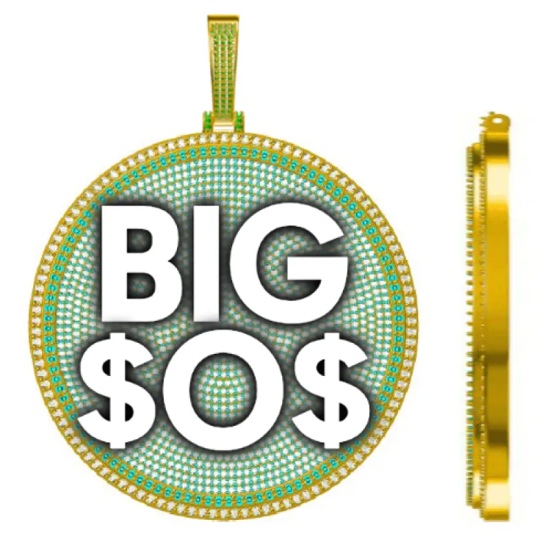 CUSTOM LETTER NECKLACE 3D BIG DISC sold by The GUU Shop