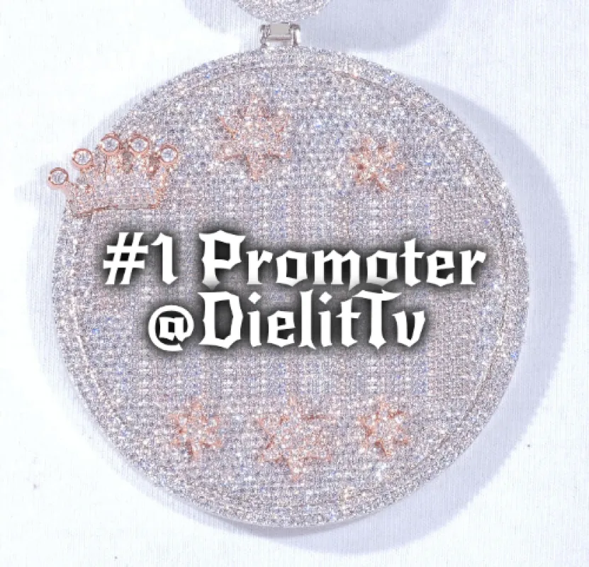 CUSTOM LETTER NECKLACE 3D BIG CROWN DISC sold by The GUU Shop