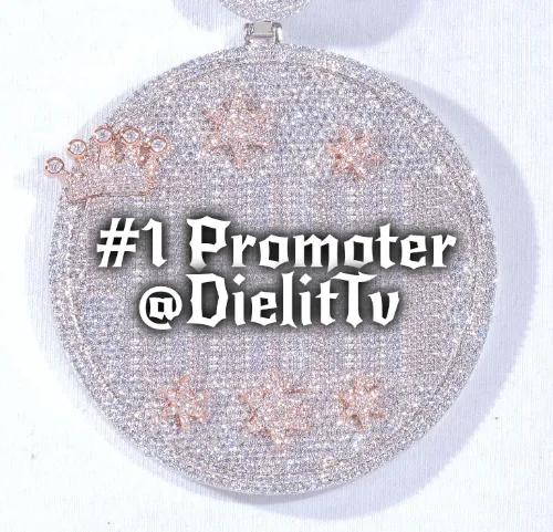 CUSTOM LETTER NECKLACE 3D BIG CROWN DISC sold by The GUU Shop