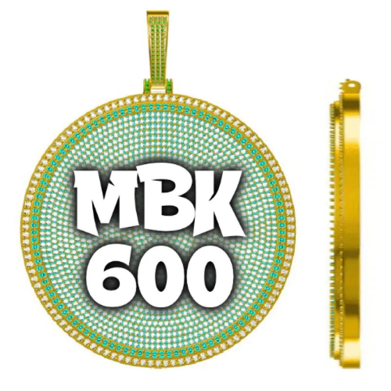 CUSTOM LETTER NECKLACE 3D BIG DISC sold by The GUU Shop