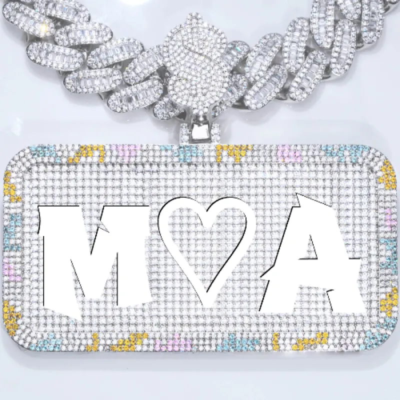 CUSTOM LETTER NECKLACE 3D COLORFUL SQUARE sold by The GUU Shop