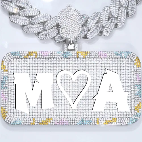 CUSTOM LETTER NECKLACE 3D COLORFUL SQUARE sold by The GUU Shop