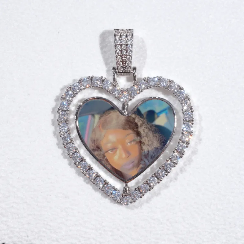 3D Spinning 2-Faced Heart Custom Picture Pendant sold by The GUU Shop