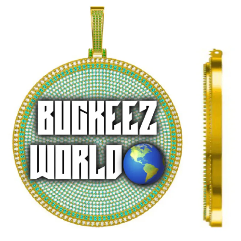 CUSTOM LETTER NECKLACE 3D BIG DISC sold by The GUU Shop