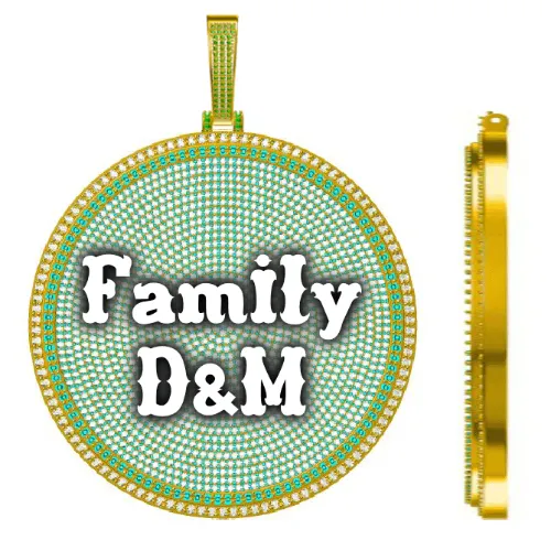 CUSTOM LETTER NECKLACE 3D BIG DISC sold by The GUU Shop