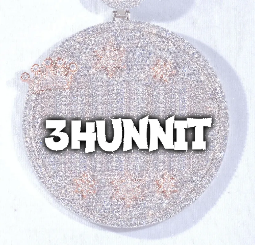 CUSTOM LETTER NECKLACE 3D BIG CROWN DISC sold by The GUU Shop