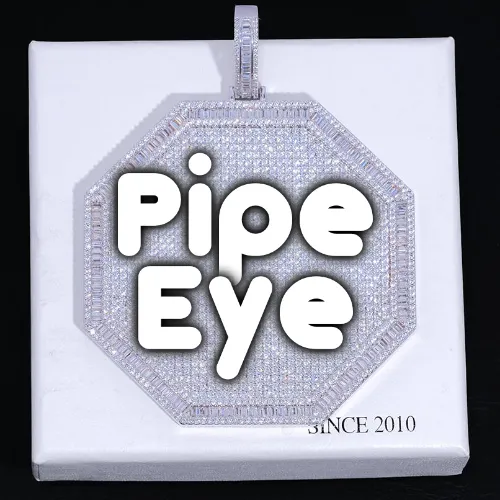 CUSTOM LETTER NECKLACE 3D BIG OCTAGON sold by The GUU Shop