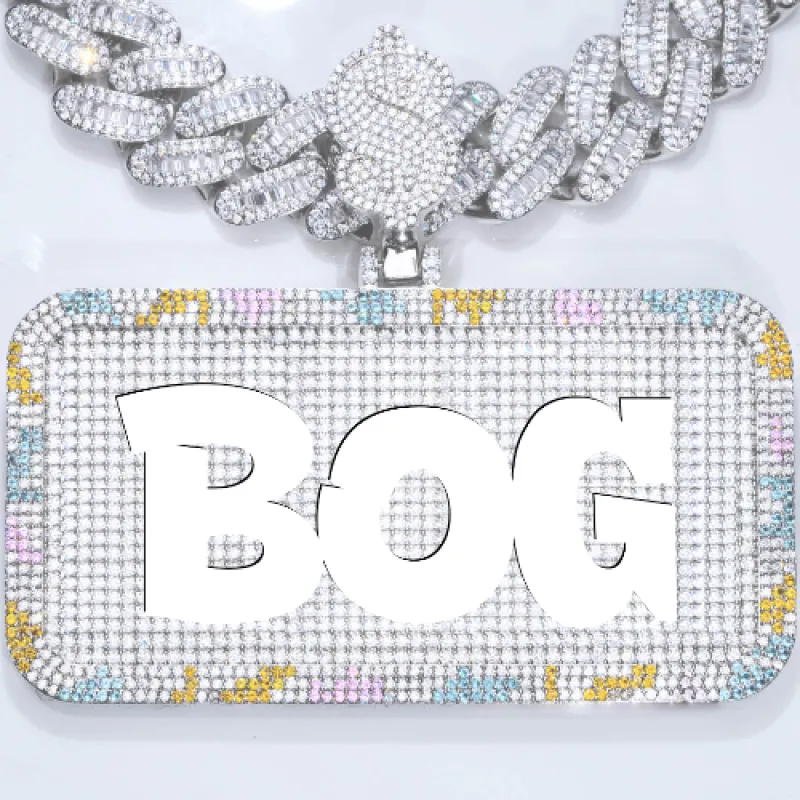 CUSTOM LETTER NECKLACE 3D COLORFUL SQUARE sold by The GUU Shop