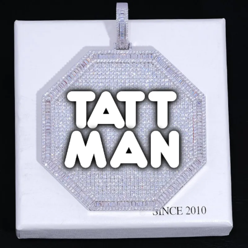 CUSTOM LETTER NECKLACE 3D BIG OCTAGON sold by The GUU Shop