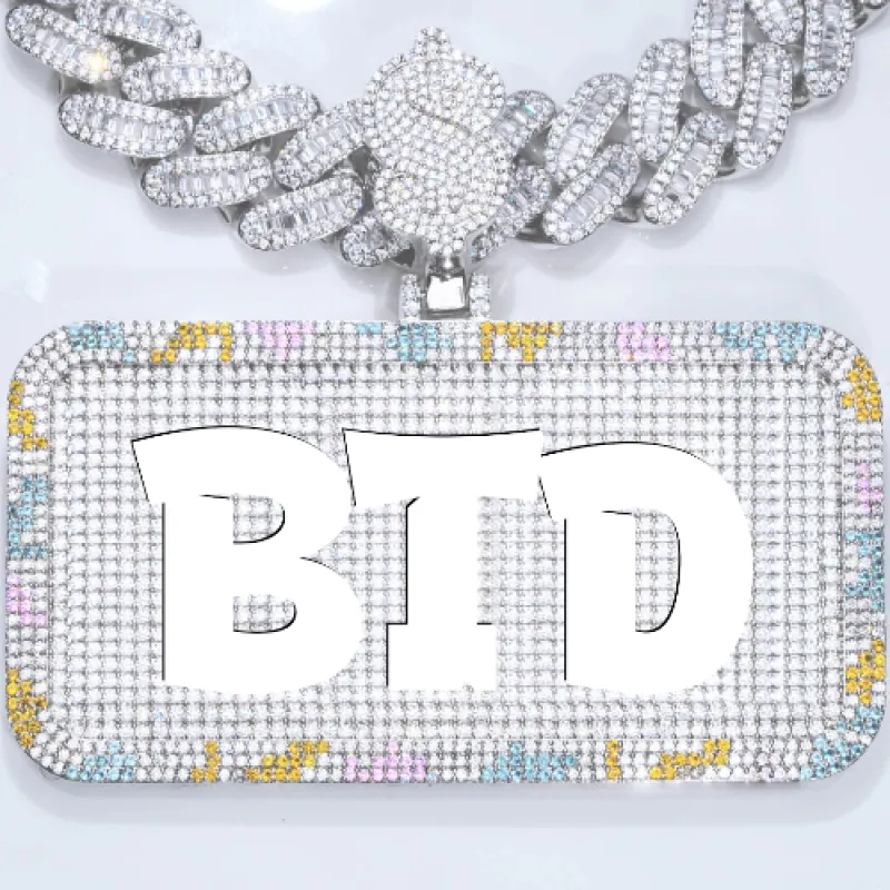 CUSTOM LETTER NECKLACE 3D COLORFUL SQUARE sold by The GUU Shop