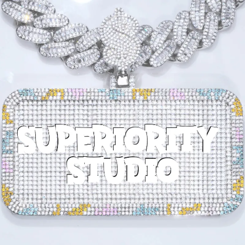 CUSTOM LETTER NECKLACE 3D COLORFUL SQUARE sold by The GUU Shop