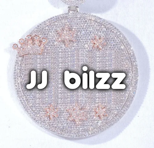 CUSTOM LETTER NECKLACE 3D BIG CROWN DISC sold by The GUU Shop