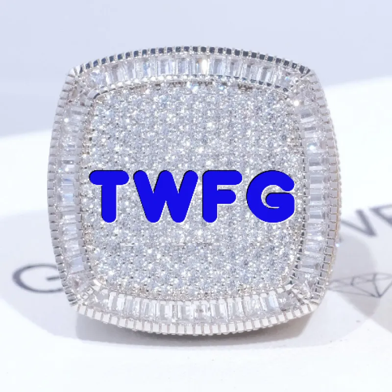 CUSTOM LETTER 3D ICED RING sold by The GUU Shop