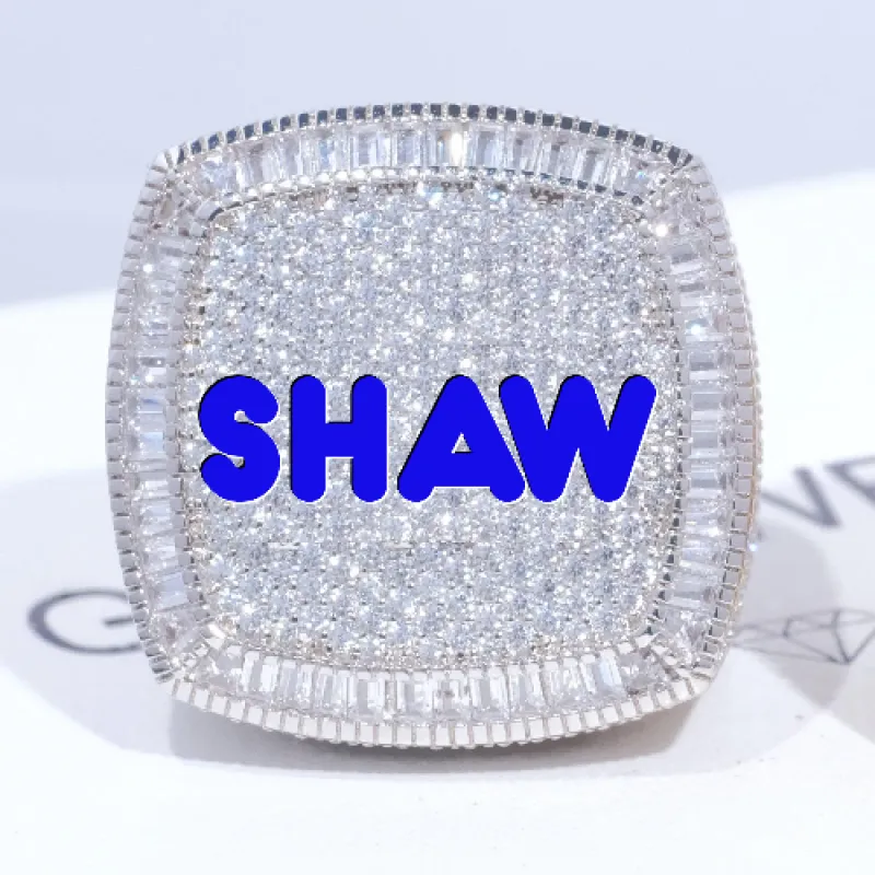 CUSTOM LETTER 3D ICED RING sold by The GUU Shop