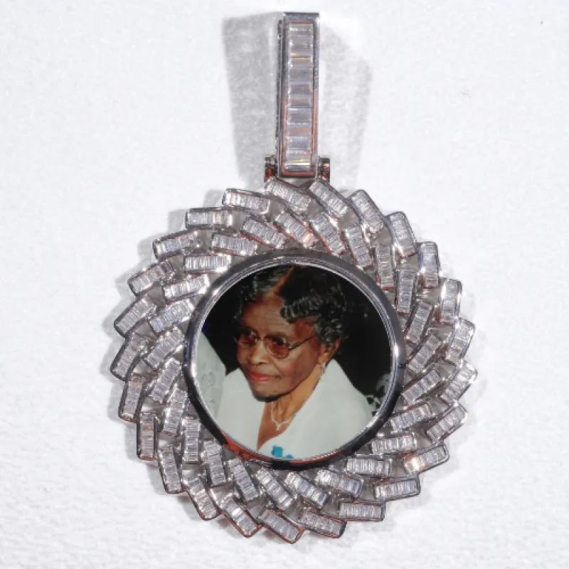 Large 3D Baguette Custom Picture Pendant sold by The GUU Shop