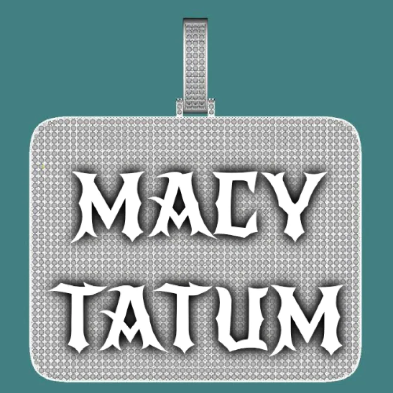 CUSTOM LETTER NECKLACE 3D BIG SQUARE sold by The GUU Shop