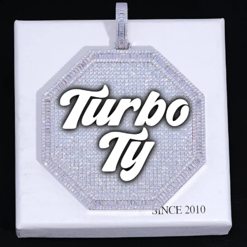 CUSTOM LETTER NECKLACE 3D BIG OCTAGON sold by The GUU Shop