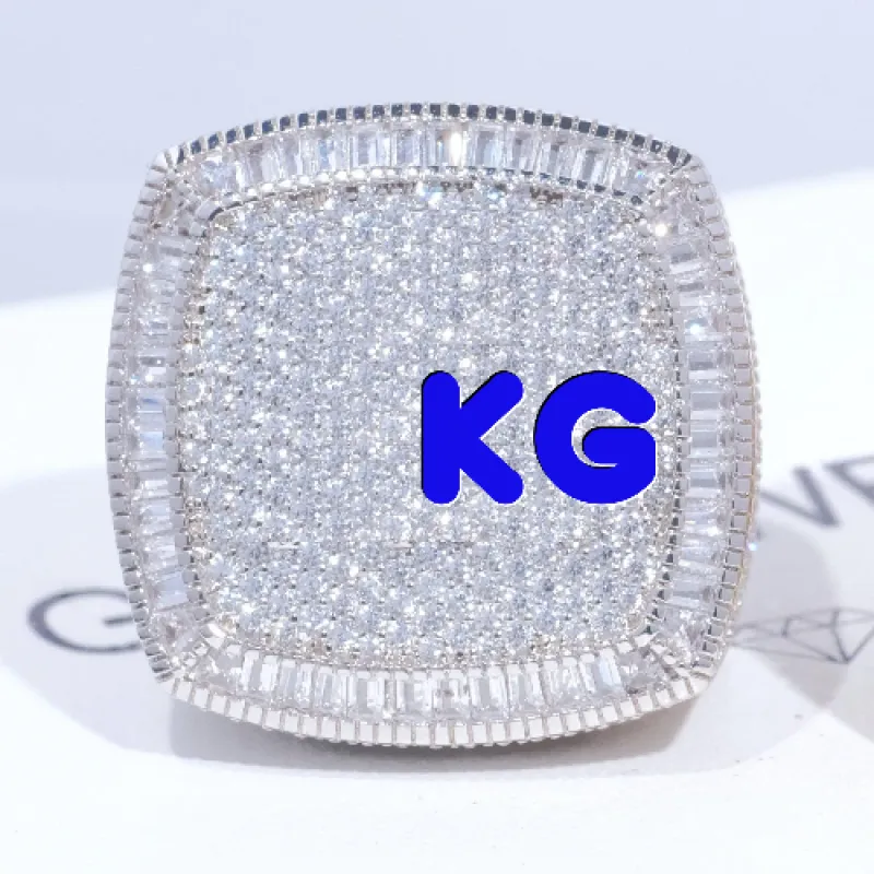 CUSTOM LETTER 3D ICED RING sold by The GUU Shop