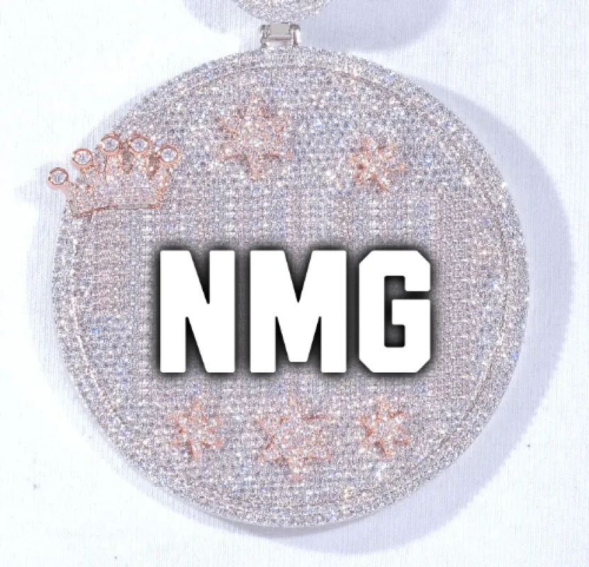 CUSTOM LETTER NECKLACE 3D BIG CROWN DISC made by The GUU Shop