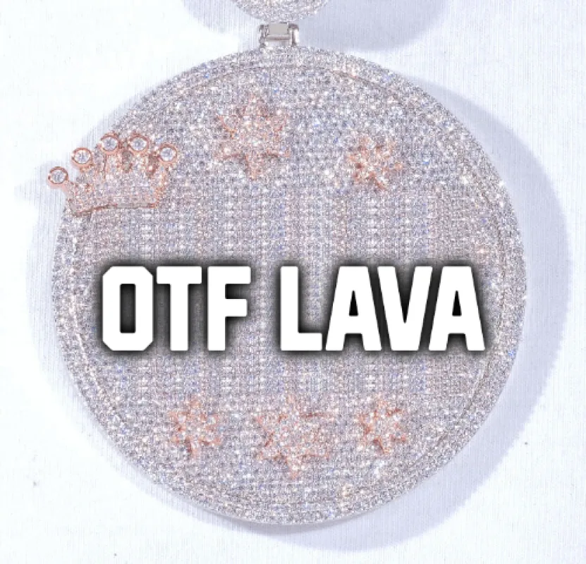 CUSTOM LETTER NECKLACE 3D BIG CROWN DISC sold by The GUU Shop