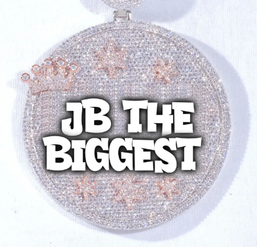 CUSTOM LETTER NECKLACE 3D BIG CROWN DISC sold by The GUU Shop