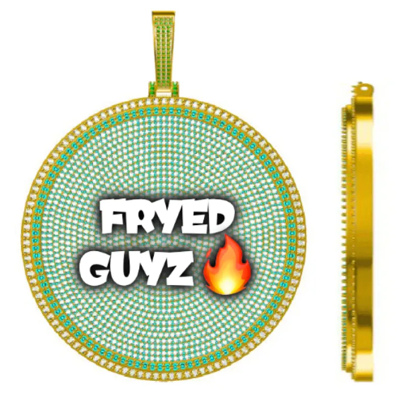 CUSTOM LETTER NECKLACE 3D BIG DISC sold by The GUU Shop