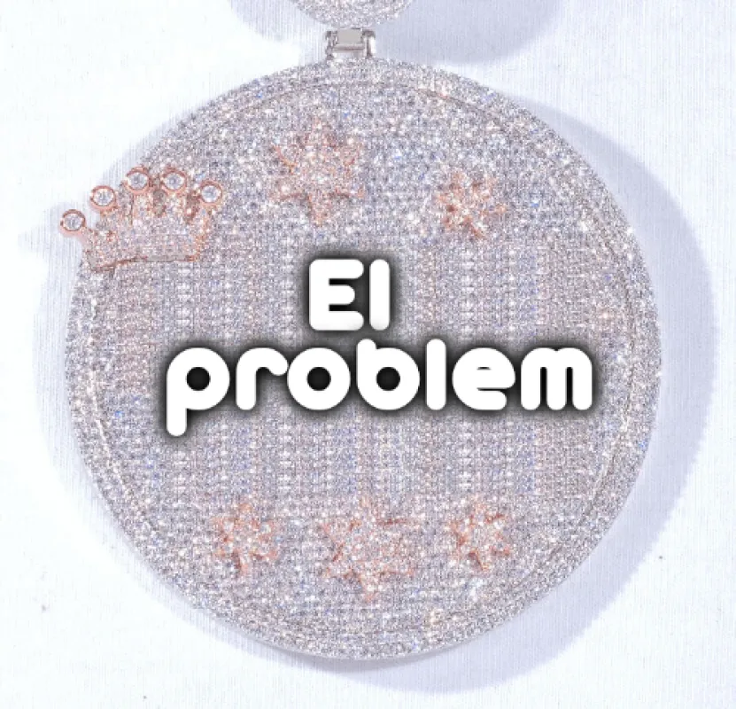 CUSTOM LETTER NECKLACE 3D BIG CROWN DISC sold by The GUU Shop