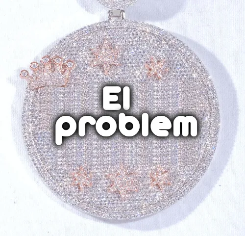 CUSTOM LETTER NECKLACE 3D BIG CROWN DISC sold by The GUU Shop