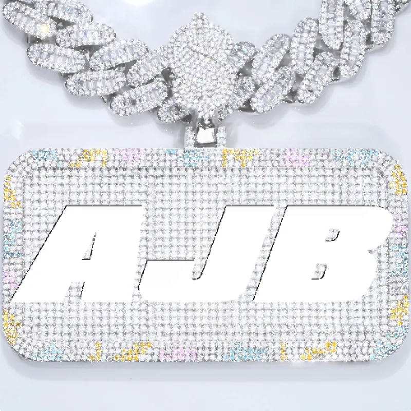 CUSTOM LETTER NECKLACE 3D COLORFUL SQUARE sold by The GUU Shop