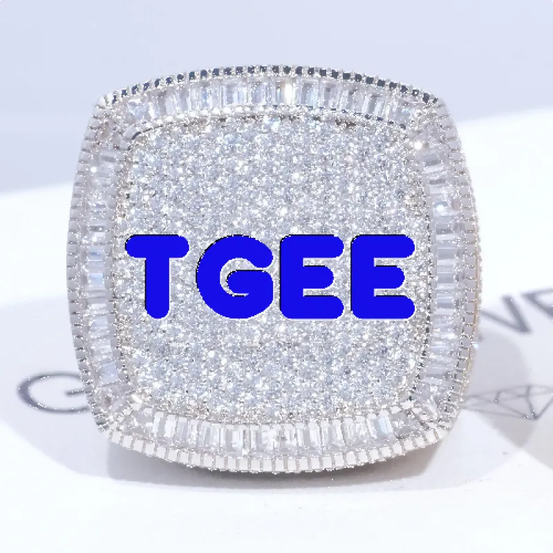 CUSTOM LETTER 3D ICED RING sold by The GUU Shop