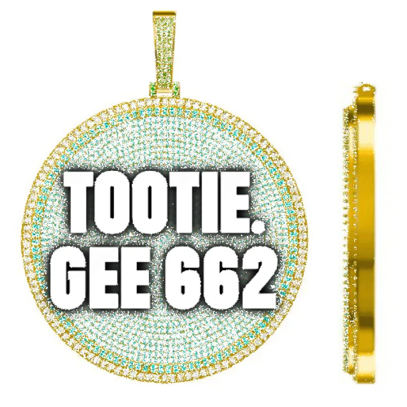 CUSTOM LETTER NECKLACE 3D BIG DISC sold by The GUU Shop