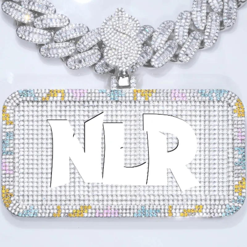 CUSTOM LETTER NECKLACE 3D COLORFUL SQUARE sold by The GUU Shop