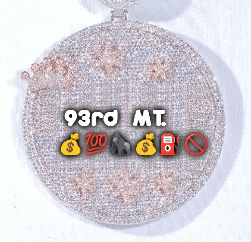 CUSTOM LETTER NECKLACE 3D BIG CROWN DISC sold by The GUU Shop