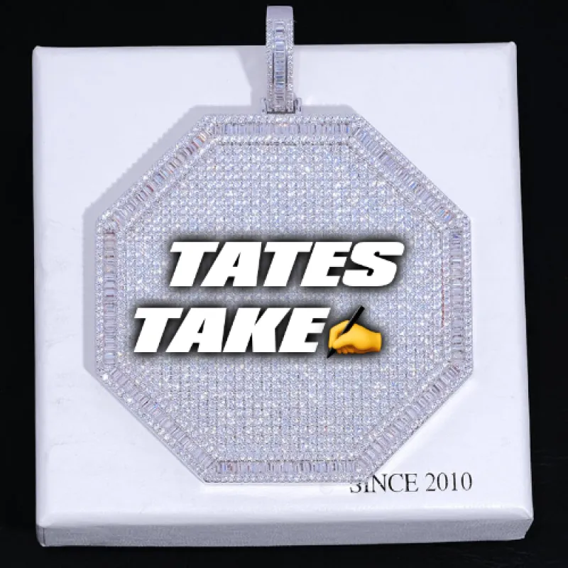 CUSTOM LETTER NECKLACE 3D BIG OCTAGON sold by The GUU Shop