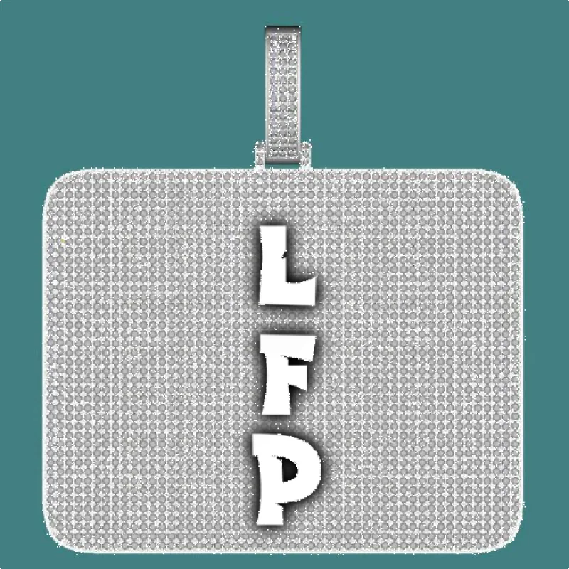 CUSTOM LETTER NECKLACE 3D BIG SQUARE sold by The GUU Shop