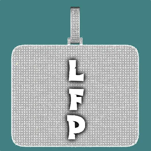 CUSTOM LETTER NECKLACE 3D BIG SQUARE sold by The GUU Shop