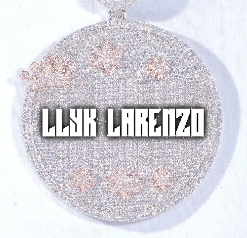 CUSTOM LETTER NECKLACE 3D BIG CROWN DISC sold by The GUU Shop