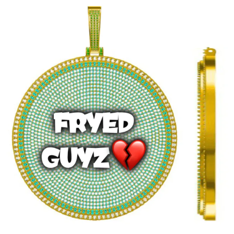 CUSTOM LETTER NECKLACE 3D BIG DISC sold by The GUU Shop